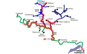 Map of northern Broads rivers